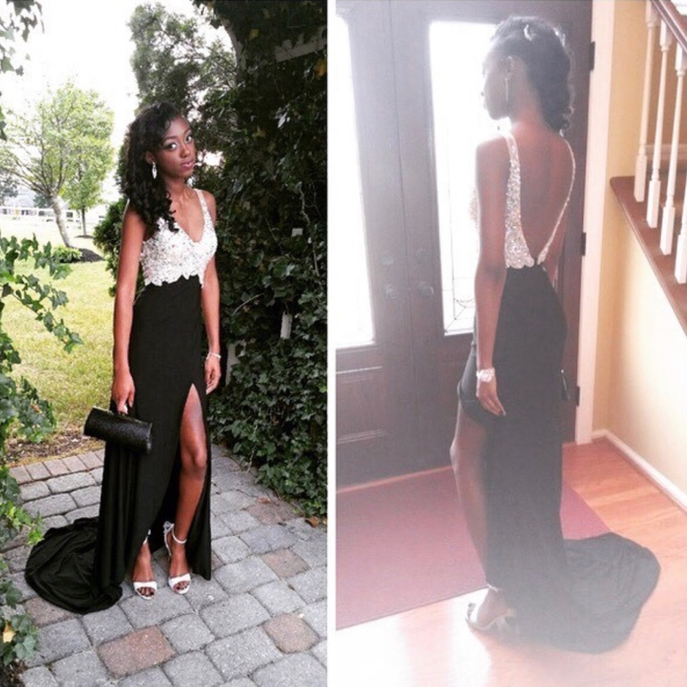 Elegant black prom dress